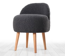 Atelier Del Sofa Puff de Piel Sintética Gris Oscuro